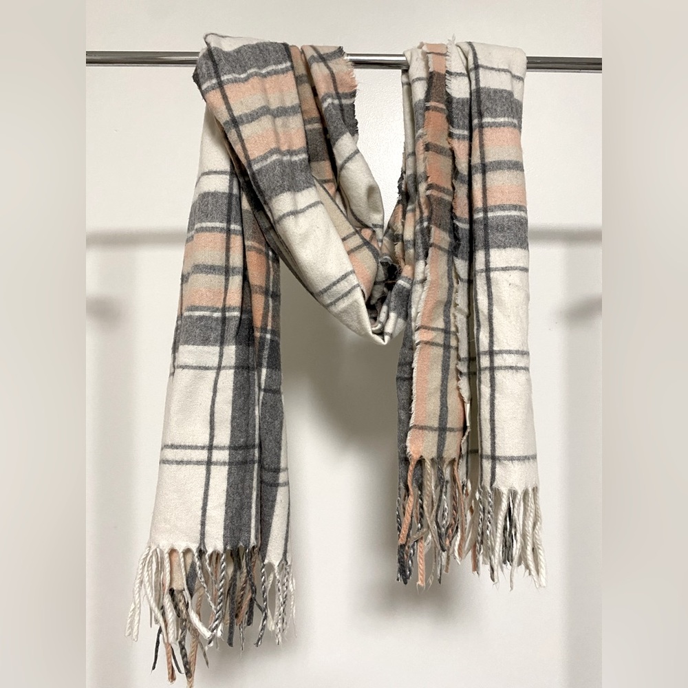 Oversized plaid scarf